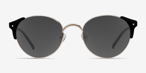 Miaou Golden Black Plastic-metal Sunglass Frames