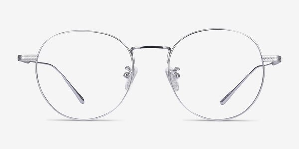 Geometry Silver Titanium Eyeglass Frames