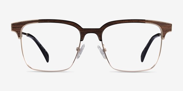 Evergreen Gold & Wood Wood-texture Eyeglass Frames