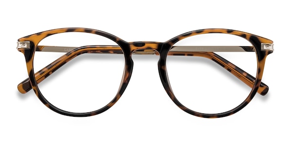Daphne - Round Brown & Tortoise Frame Glasses For Women ...