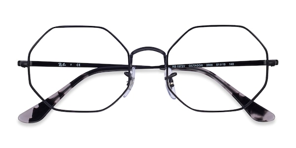 Ray-Ban Octagon - Geometric Black Frame Eyeglasses ...