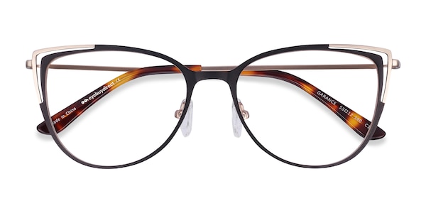 Garance - Cat Eye Black Gold Frame Glasses For Women | EyeBuyDirect