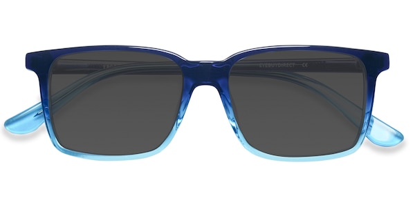 Epoch - Rectangle Blue Frame Sunglasses For Men | EyeBuyDirect
