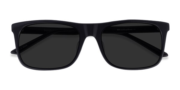 Silvio - Rectangle Black Frame Sunglasses For Men | EyeBuyDirect
