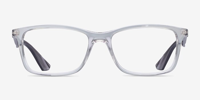 Ray-Ban RB7047 - Rectangle Clear & Gray Frame Eyeglasses | EyeBuyDirect