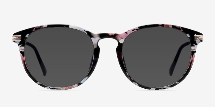Monroe Pink/Floral Plastic Sunglass Frames from EyeBuyDirect, Front View