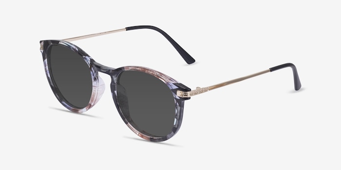 Monroe Pink/Floral Plastic Sunglass Frames from EyeBuyDirect, Angle View