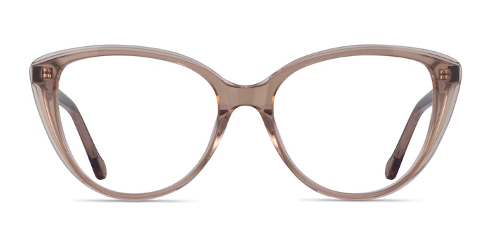 Destin - Cat Eye Clear Brown Frame Glasses For Women | EyeBuyDirect