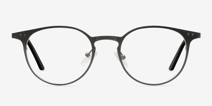 Thin Line Gunmetal Metal Eyegles Eyedirect Thin Line Gunmetal Metal Eyegl Frames From Eyedirect Front View