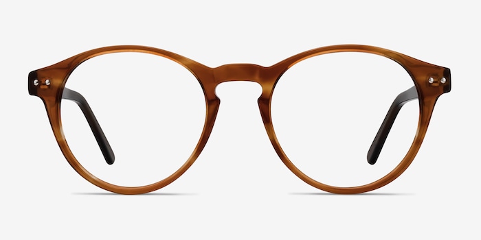 brown round eyeglasses
