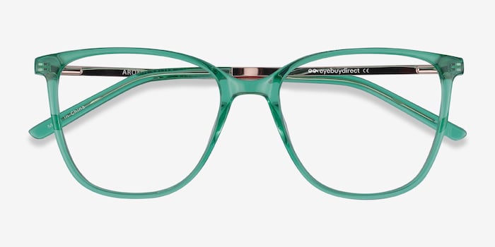 green eyeglass frames