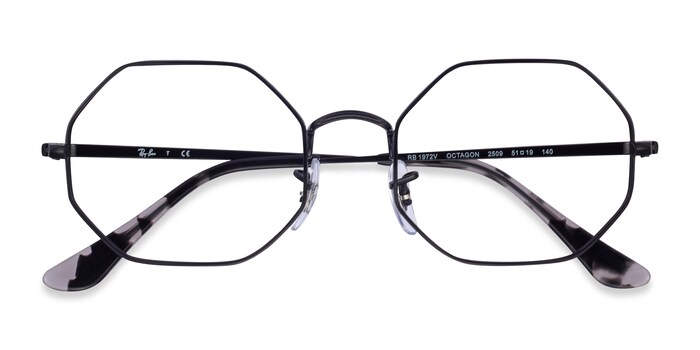 Ray Ban Octagon Geometric Black Frame Eyeglasses Eyebuydirect