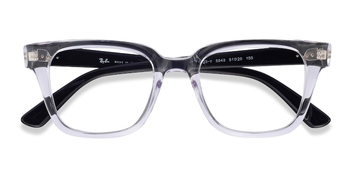 black and clear ray ban eyeglasses