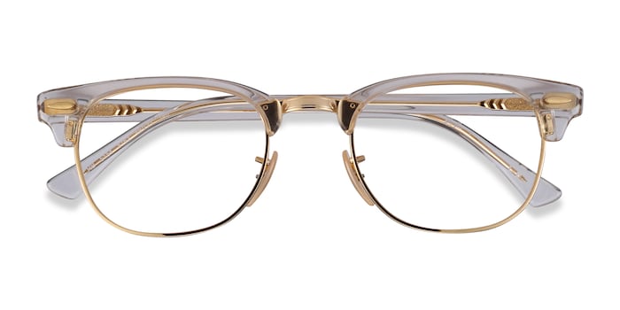 ray ban clubmaster transparent gold