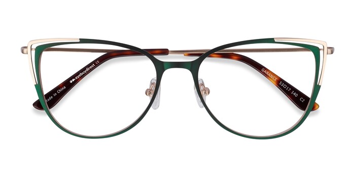 Garance Cat Eye Green Gold Frame Glasses For Women Eyebuydirect