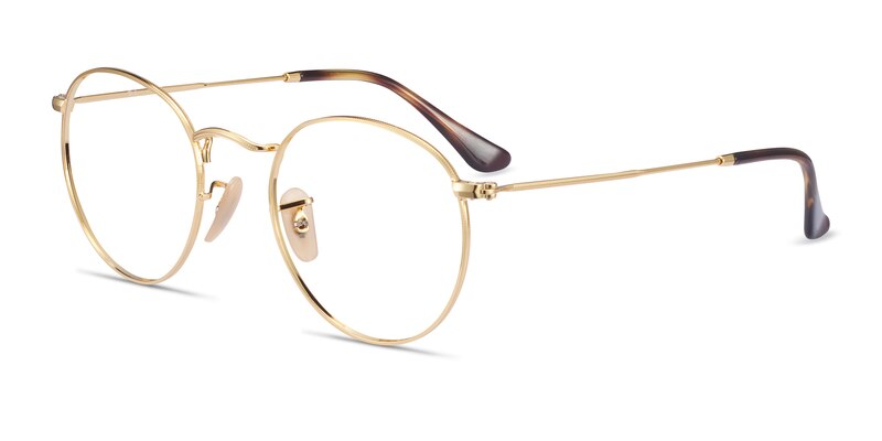 Ray-Ban RB3447V - Round Gold Frame Eyeglasses | EyeBuyDirect