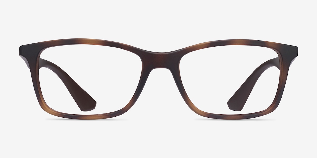 Ray-Ban RB7047 - Rectangle Tortoise Brown Frame Eyeglasses | EyeBuyDirect