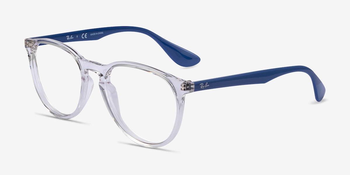 Ray-Ban RB7046 - Round Clear Blue Frame Glasses For Women | EyeBuyDirect