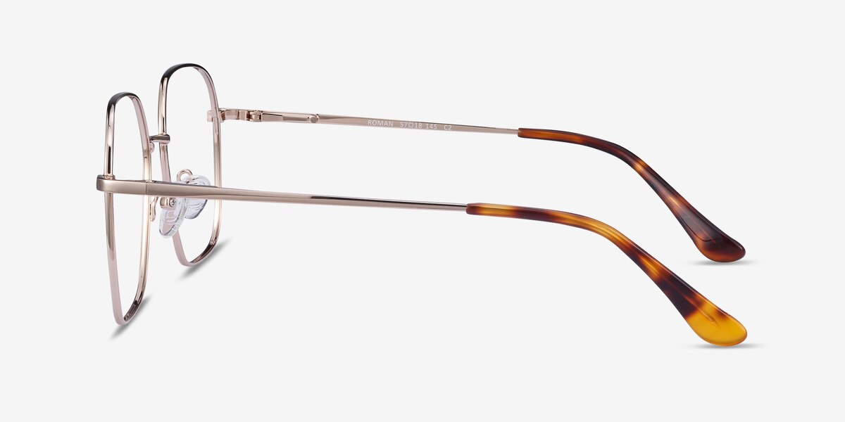 Roman - Square Gold Frame Eyeglasses | EyeBuyDirect