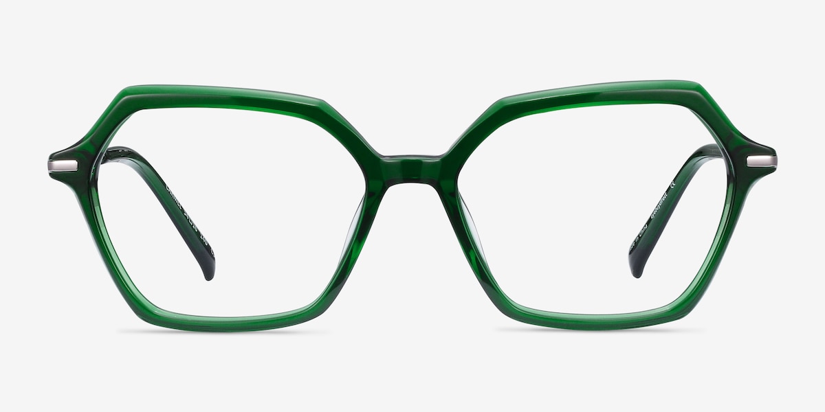 Carmel - Geometric Green Frame Glasses For Women | EyeBuyDirect