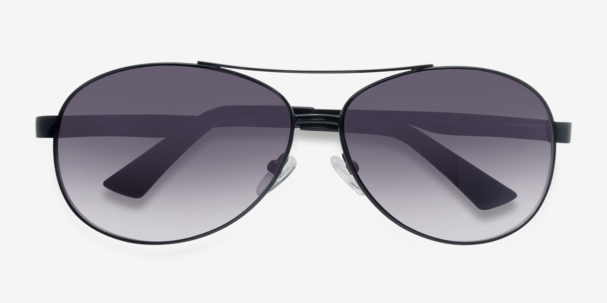 Santorini Stylish Black Aviator Sunglasses with Attitude EyeBuyDirect