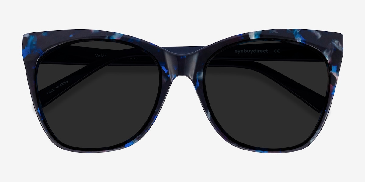 Vamp - Cat Eye Blue Floral Frame Prescription Sunglasses For Women ...