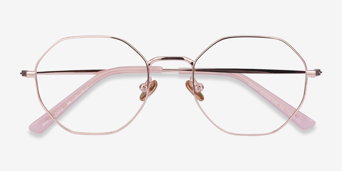 Cecily Geometric Rose Gold Frame Glasses For Women Eyebuydirect