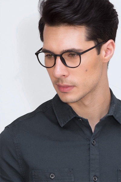 Download Dinah - Round Matte Black Frame Eyeglasses | EyeBuyDirect Yellowimages Mockups