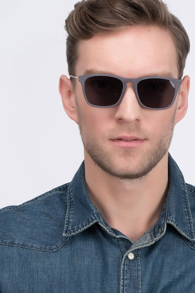Bogota | Matte Gray | Men Acetate Sunglasses | EyeBuyDirect