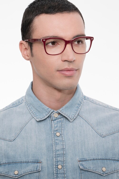 ray ban burgundy frames