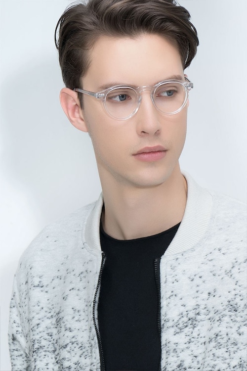 Intellectual Clear Round Eyeglasses 