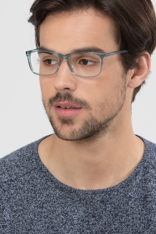 blue glasses frames mens