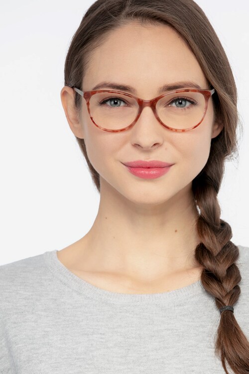 Cat S Meow Cat Eye Brown Floral Frame Glasses For Women