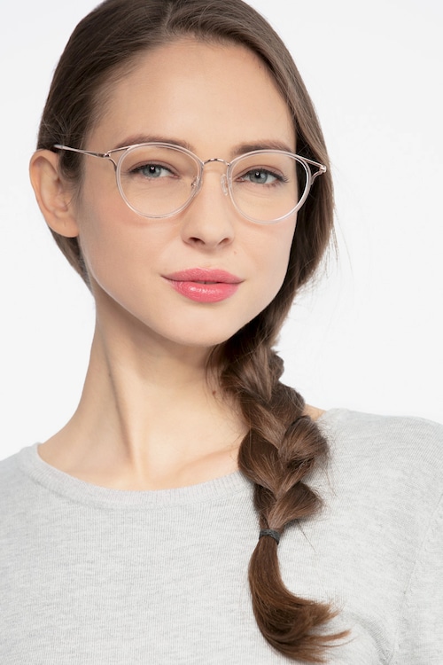 wide frame clear glasses