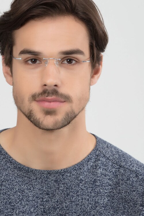 Ebb Rectangle Silver Frame Glasses Eyebuydirect