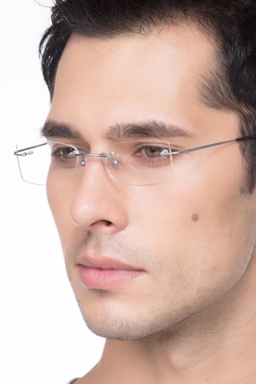 Giroux Rectangle Silver Frame Glasses Eyebuydirect